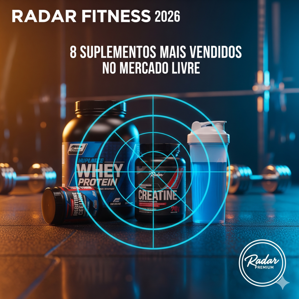 Radar Premium: Os 8 Suplementos Mais Vendidos Mercado Livre 2026 - Guia Fitness