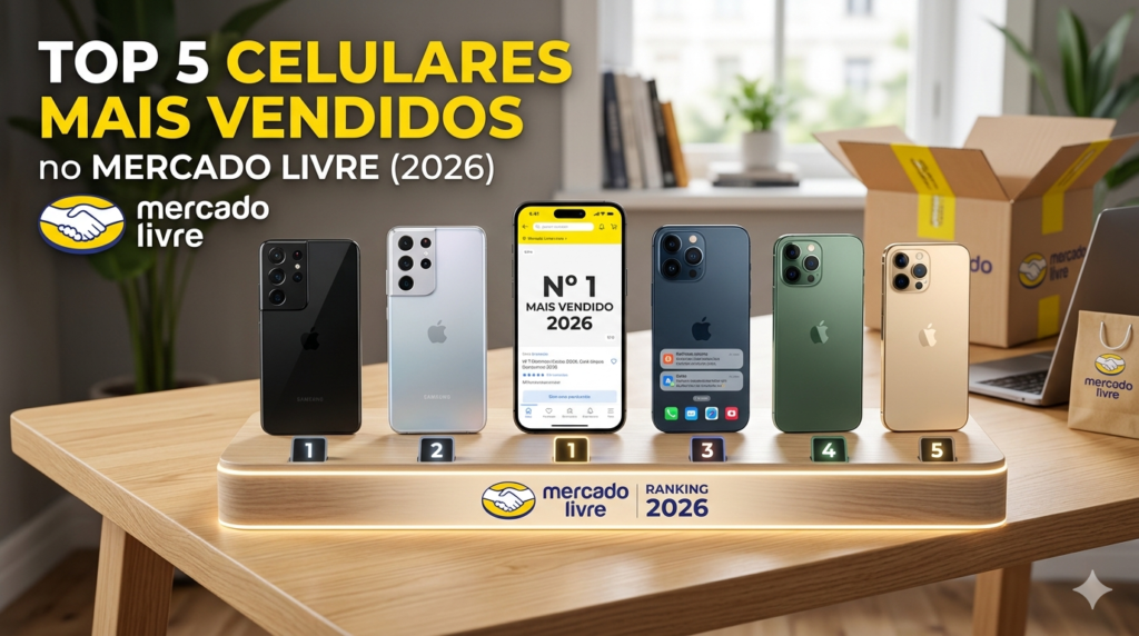 celulares mais vendidos mercado livre 2026 - TOP 5 smartphones com melhor custo-benefício