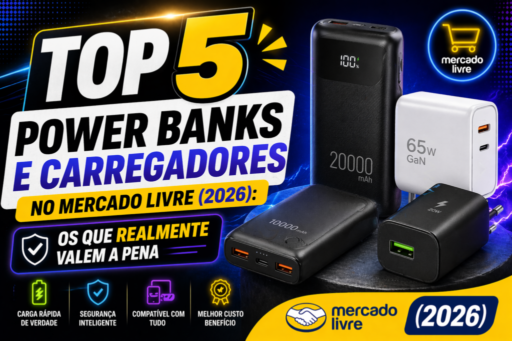 TOP 5 Power Banks e Carregadores no Mercado Livre (2026): Os Que Realmente Valem a Pena