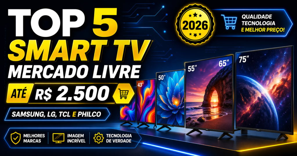TOP 5 Smart TV Mercado Livre até R$ 2.500